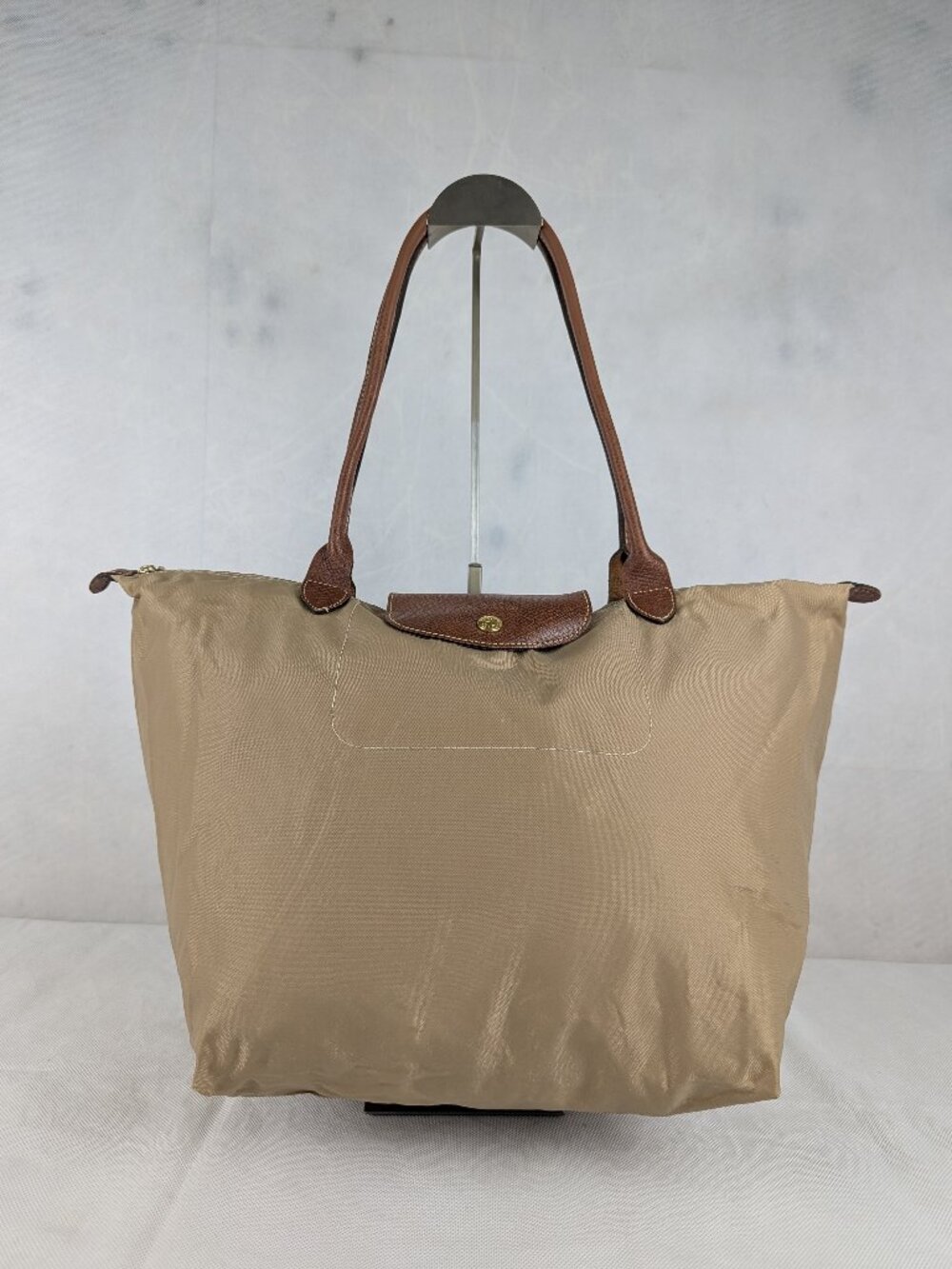 Longchamp Le Pliage Tote Bag Beige - Nylon/Leather - Authentic - Ready To Ship